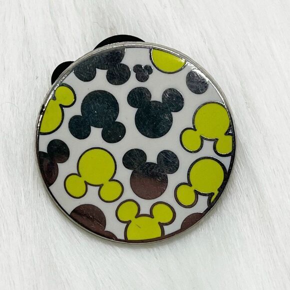 🔮 5/$25 Disney Yellow &‎ Silver Mickey Ears Pin - Picture 1 of 3